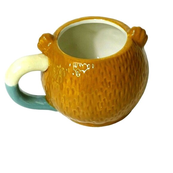 Earthenware 3D Owl Mug Cup Coffee Tea Hot Cocoa Brown Tan 3 inch Tall - Picture 2 of 5